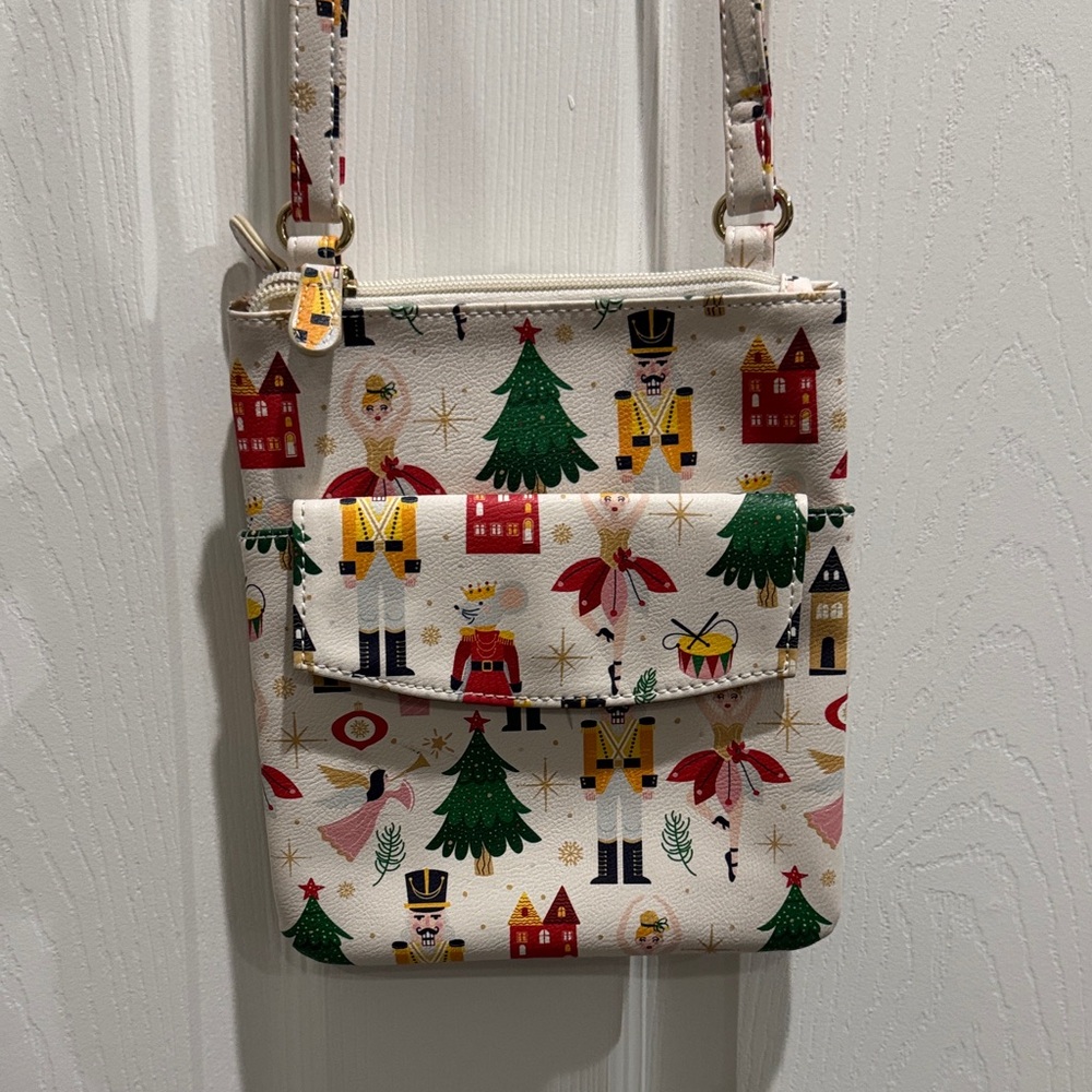Festive Christmas White Crossbody Bag